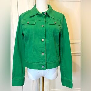 Ralph Lauren Green Denim Jacket Size Medium Cotton Stretch